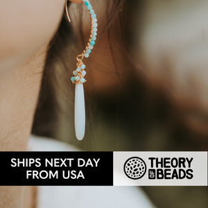 Sea Blue Teardrop Boho Earrings