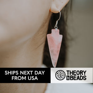 Pink Rose Quartz Heart Earrings