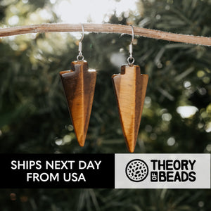 Tiger Eye Arrowhead Dangle Earrings