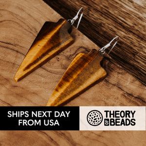 Tiger Eye Arrowhead Dangle Earrings