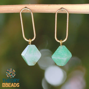 Beautifully handcrafted natural amazonite stone earrings for her by Theory of Beads