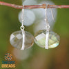 Natural Labradorite stone earrings in silver hues by Theory of Beads