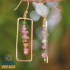 Gold Green Pink Tourmaline Earrings For Her By Theory of Beads