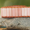 Pink opal stone tube beads with single leather wrap 