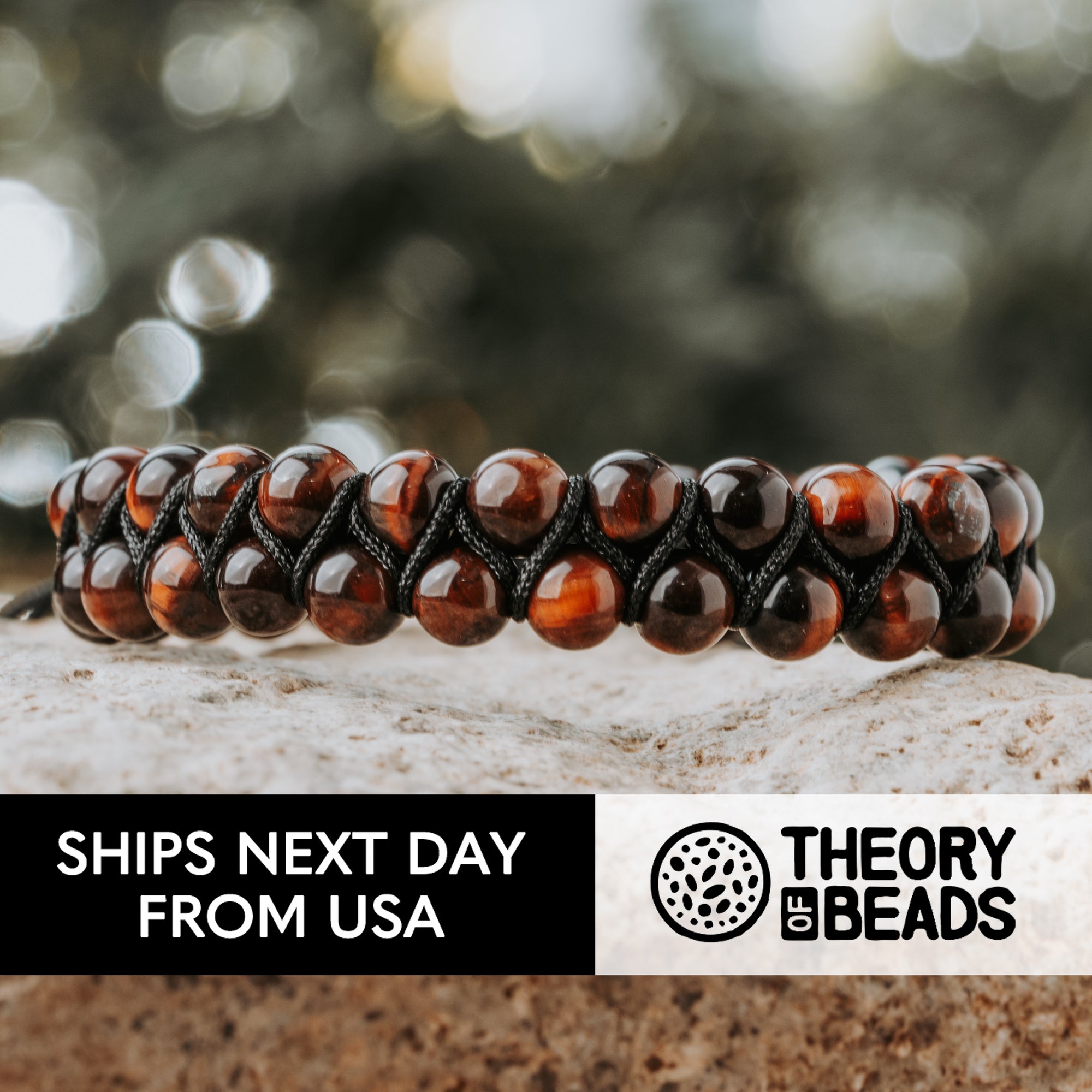 Handmade Tigers eye braided stone bracelet 