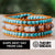 Three leather wrap turquoise stone bracelet 