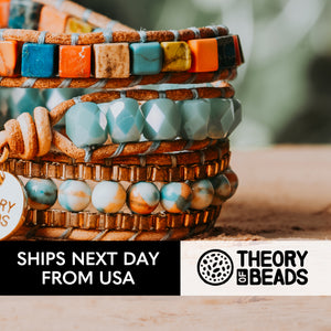 Theory of beads handmade triple wrap bracelets with heart chakra