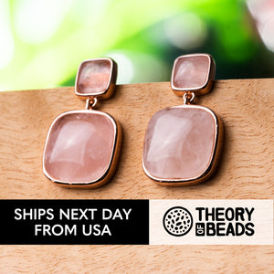 Dainty Pink Rose Quartz Stud Earrings