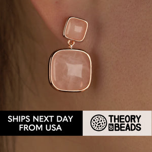 Dainty Pink Rose Quartz Stud Earrings