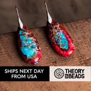 Theory of Beads - Red and Blue natural stone earrings 