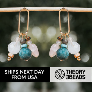 Beautiful multiple stone dangle earrings for her in gold by Theory of Beads