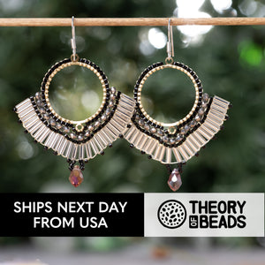 Theory of beads handmade natural stones fan earrings for her