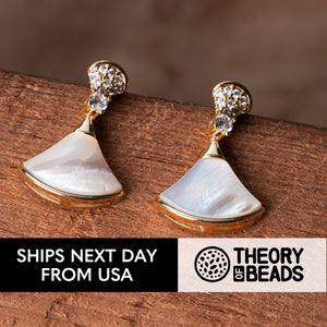 Gorgeous White Zircon and Shell Earrings