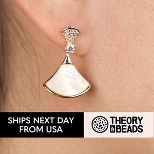 Gorgeous White Zircon and Shell Earrings