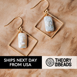 Chic and timeless freshwater pearl earrings with gold accents | Theory of Beads