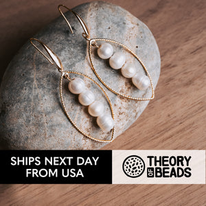 Gorgeous natural white and gold freshwater pearl earrings | Theory of Beads