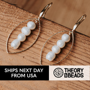 Sophisticated freshwater pearl earrings in a white and gold color scheme | Theory of Beads