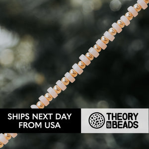 Theory of Beads Natural rose quartz and gold bead necklace for her