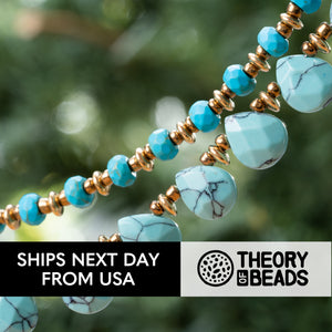 Theory of beads natural stone necklace with healing turquoise stone 