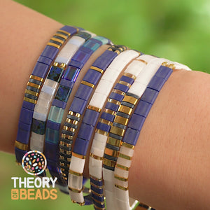 Regally Blue Tila Beads Bracelets