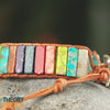 Handmade protection stone bracelet with colorful natural jasper stone 