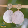 Rose quartz earrings for her