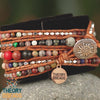 Multicolor natural stone bracelet with jasper and onyx stones 