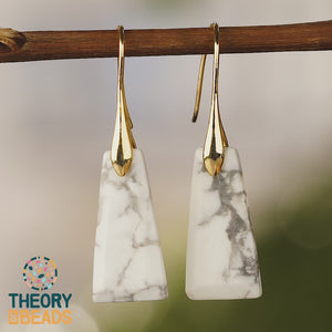 White and Gold Howlite Earrings